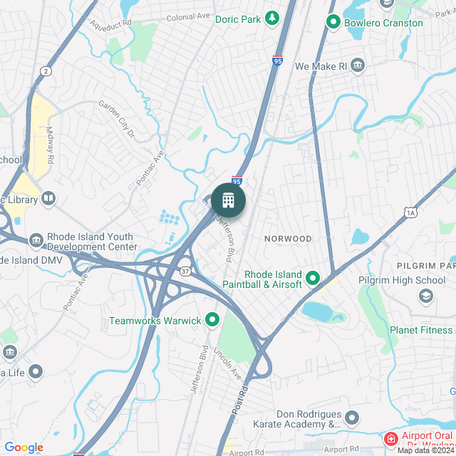 Map of Warwick Self Storage, a Self-Storage real estate investment opportunity in Warwick, RI listed on the CrowdStreet Marketplace. 