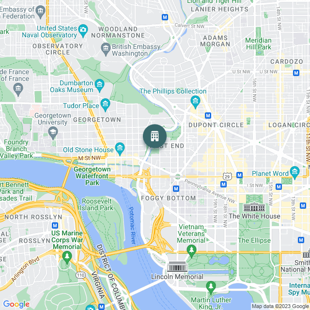 Map of Nobu Restaurant DC, a Retail real estate investment opportunity in Washington, DC listed on the CrowdStreet Marketplace. 