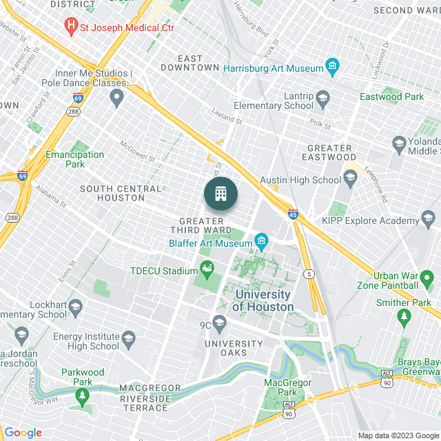 Map of Haven at Elgin, a Student Housing real estate investment opportunity in Houston, TX listed on the CrowdStreet Marketplace. 