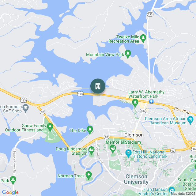 Map of Dockside - Clemson Student Housing, a Student Housing real estate investment opportunity in Clemson, SC listed on the CrowdStreet Marketplace. 