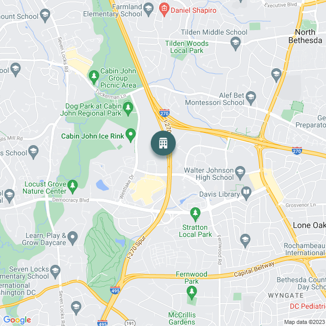 Map of The Rae at Westlake, a Multifamily real estate investment opportunity in Bethesda, MD listed on the CrowdStreet Marketplace. 