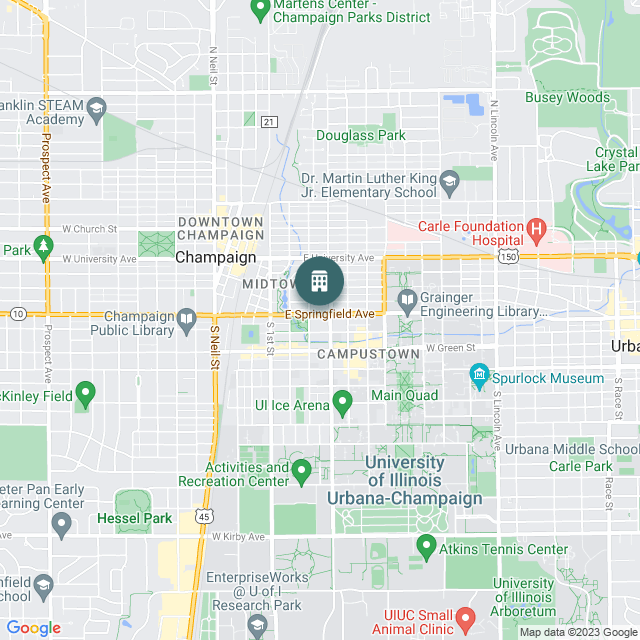 Map of ICON Student Housing Opportunity Zone, a Student Housing real estate investment opportunity in Champaign, IL listed on the CrowdStreet Marketplace. 