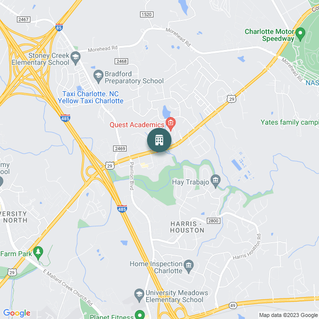Map of Pavilion Village, a Multifamily real estate investment opportunity in Charlotte, NC listed on the CrowdStreet Marketplace. 