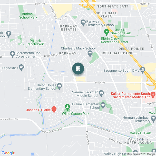 Map of Valley Shopping Center, a Retail real estate investment opportunity in Sacramento, CA listed on the CrowdStreet Marketplace. 