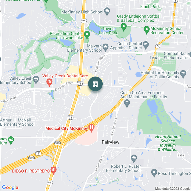 Map of The Ivy of McKinney, a Senior Housing real estate investment opportunity in McKinney, TX listed on the CrowdStreet Marketplace. 