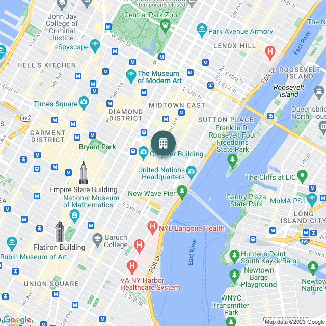 Map of The Centra NYC, a Multifamily real estate investment opportunity in New York, NY listed on the CrowdStreet Marketplace. 