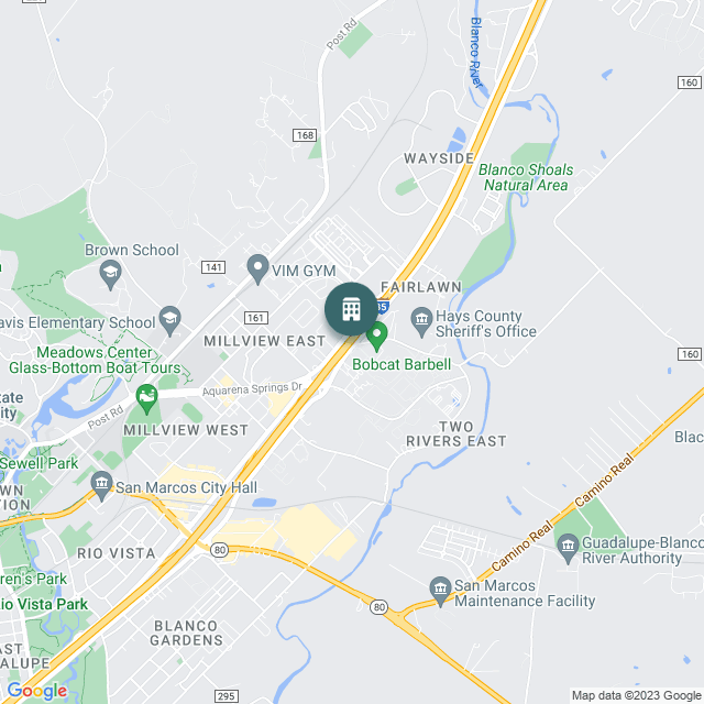 Map of The Mirage - Texas State Student Housing, a Student Housing real estate investment opportunity in San Marcos, TX listed on the CrowdStreet Marketplace. 