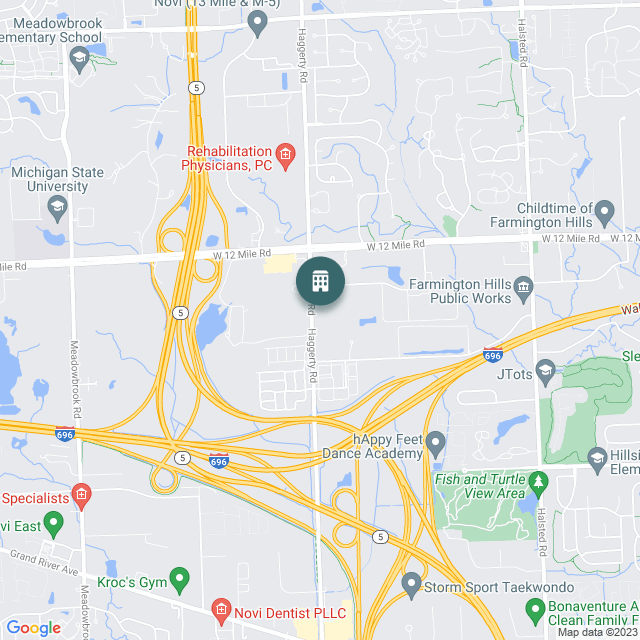 Map of Midwest Flex Industrial Park, a Industrial real estate investment opportunity in Farmington Hills, MI listed on the CrowdStreet Marketplace. 